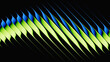 © NeoLeo - 3d render, dynamic abstract geometric stripes in blue and green gradient on a black background