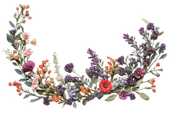 Poster - Beautiful floral arrangement featuring a variety of flowers and foliage on a transparent background for decorative purposes in design projects