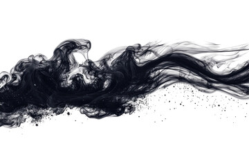 Leinwandbilder - Flowing black ink swirl with transparent background for artistic and creative projects
