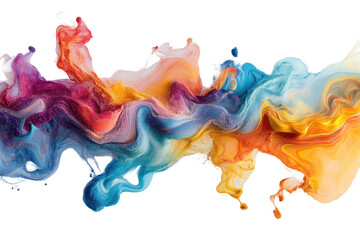 Aufkleber - Colorful powder particles in motion creating a vibrant, artistic display of textures and hues on a transparent background