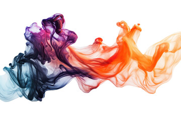 Aufkleber - Colorful powder particles in motion creating a vibrant, artistic display of textures and hues on a transparent background