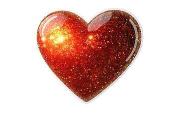 Poster - Sparkling red heart with glitter effects, ideal for expressing love and affection in a romantic or festive context