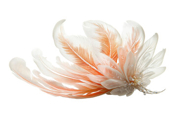 Aufkleber - Elegant feather design featuring soft hues of orange and white, perfect for artistic projects or decorative accents