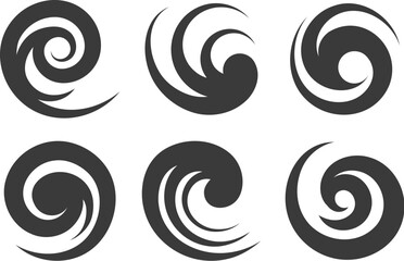 Canvas Print - black curl logo set
