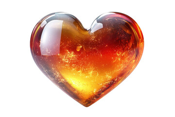 Poster - Colorful transparent heart shape with a gradient of warm shades, ideal for romantic themes and creative designs