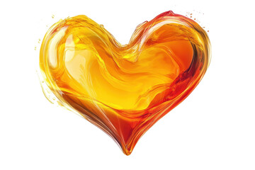 Poster - Colorful transparent heart shape with a gradient of warm shades, ideal for romantic themes and creative designs