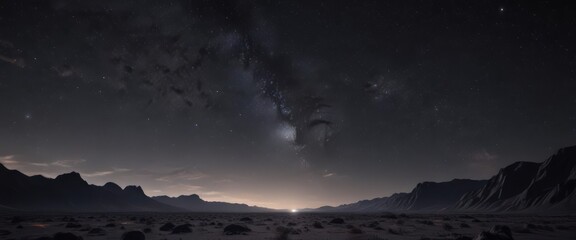 Wall Mural - vast, star-studded night sky, deep black canvas serene cosmic scene , night sky, black