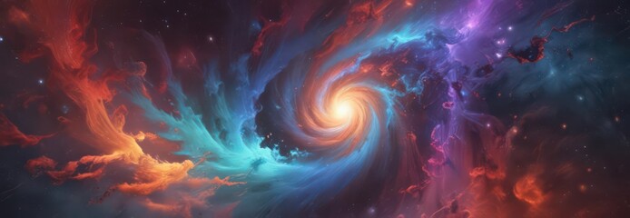 Wall Mural - abstract swirling nebula, christmas color palette, cosmos, light