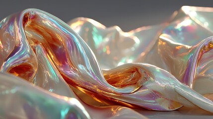 Poster - Melting metallic pearl with iridescent colors captured in stunning detail. Perfect for artistic and commercial use.