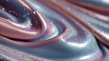 Poster - Vivid velvet sheen with metallic ripple in pink, blue, and lilac tones, perfect for creative projects.