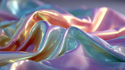 Poster - Vibrant color-shifting gradient on ultra-glossy mirror texture showcasing modern design and artistic flair.