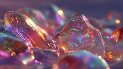 Poster - Dreamlike iridescent jelly texture with soft light and prism effects, ideal for artistic and design projects.