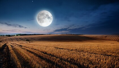 Wall Mural - moonlight on the fields