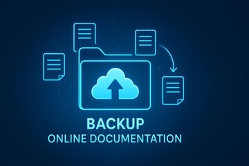 Poster - Uploading documents to a cloud storage folder for secure backup, ensuring data protection and easy accessibility while enhancing digital preservation and file management efficiency