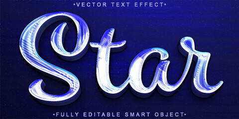 Poster - Blue Star Vector Fully Editable Smart Object Text Effect