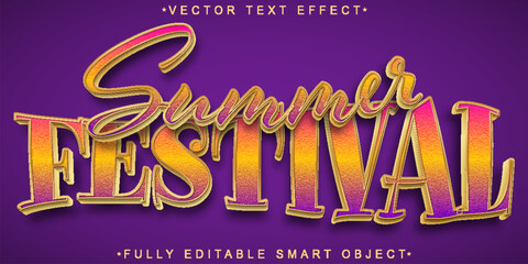Poster - Summer Festival Vector Fully Editable Smart Object Text Effect