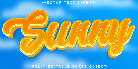 Poster - Cartoon Sunny Vector Fully Editable Smart Object Text Effect