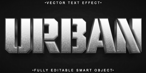 Poster - Silver Worn Dirty Urban Vector Fully Editable Smart Object Text Effect