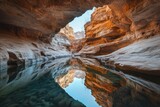 Canyon's tranquil waters reflect the sky