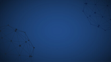 Leinwandbilder - Technology blue background. Dots connected by lines. Abstract wave. Minimalist mesh. Abstract polygonal shape.