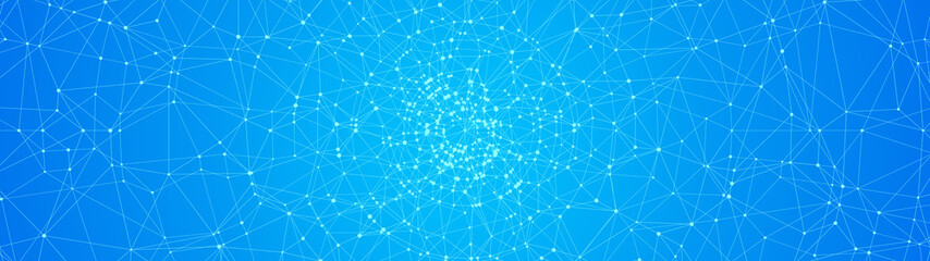 Leinwandbilder - Technology abstract background. Dots connected by lines. Minimalist mesh backdrop. Abstract polygonal radial shape. Plexus circles.
