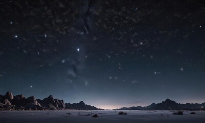 Wall Mural - Deep midnight sky, diamond-like stars scattered across  ,  interstellar,  night,  nebula