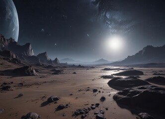 Wall Mural - vast star-strewn expanse, midnight's celestial tapestry, dark matter, sparkling