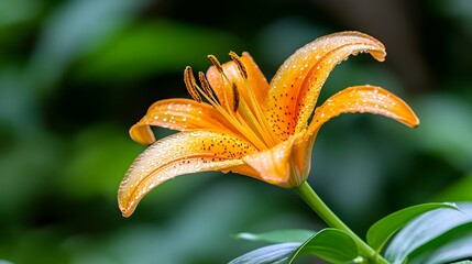 Wall Mural - Orange Lily Flower in Bloom