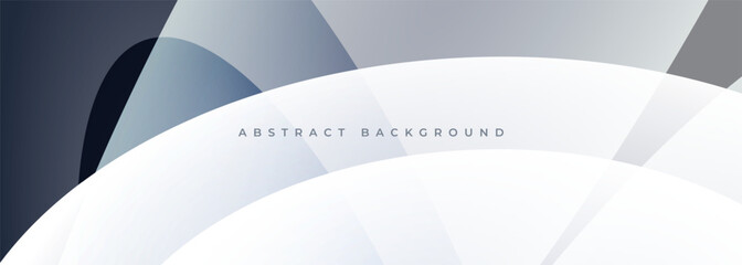 Aufkleber - White and grey modern abstract background with gray curves and geometric shapes. Vector illustration wide banner
