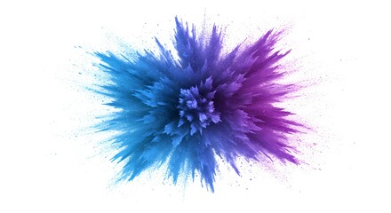Poster - An Explosion of Vibrant Powder Creating a Colorful Swirl Against a Pure White Background