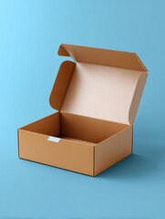 Aufkleber - Empty Seafood Delivery Package Designed for Transportable Freshness and Convenience Featuring Branding and a Blank Gradient Zone for Customization