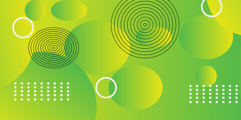 Poster - Green and yellow abstract circle gradient graphic background for brochure flyer banner template design.esp10