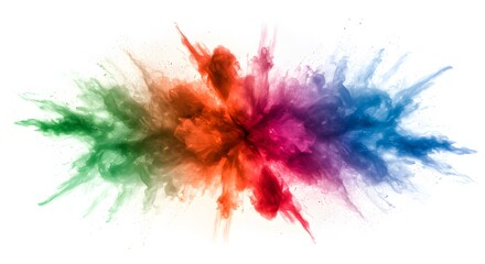 Poster - Vibrant Explosion of Colored Powder Painting a Stunning Visual Symphony of Joy and Expression