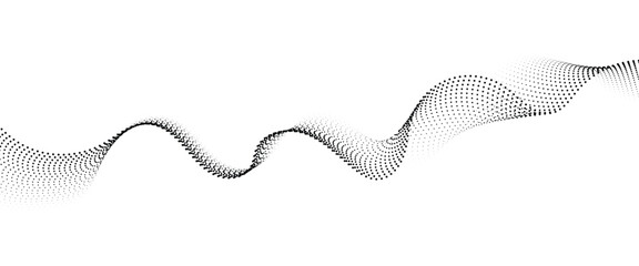 Leinwandbilder - Flowing Dot Wave halftone gradient pattern on transparent background	
