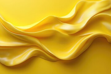 Poster - Smooth, flowing yellow fabric folds against a vibrant background.