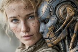 Futuristic Cyborg with Human Features A Blend of Technology and Humanity in a PostApocalyptic