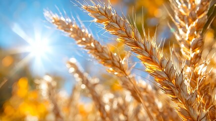 Wall Mural - Wheat Field Illuminated by the Sun