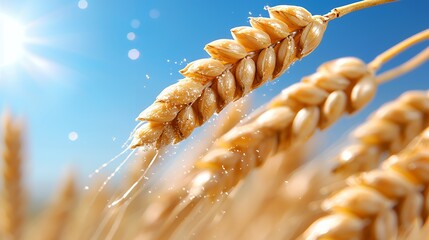 Wall Mural - Wheat Spikes in Sunlight