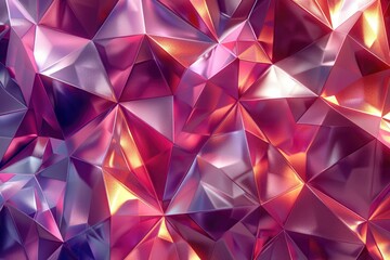 Fototapete - Abstract polygonal geometric pattern of vibrant hues.