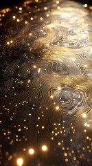 Poster - Abstract Golden Circuit Board Background