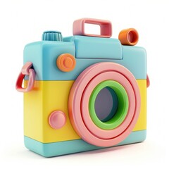 Poster - Colorful toy camera design, a vibrant children's toy.
