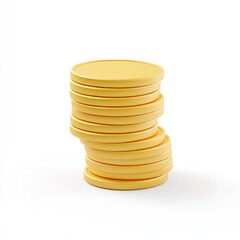 Poster - Stack of yellow coins against a plain background.