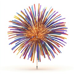 Poster - Colorful firework explosion design on a stick.