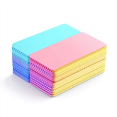 Poster - Two stacks of colorful, rectangular notecards.