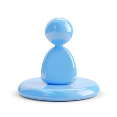 Poster - Light-blue, glossy, three-dimensional person icon.