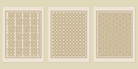 Poster - Harmonious array showcasing repetitive geometric patterns in contemporary wall decor art prints, forming an aesthetic ensemble ideal for design projects