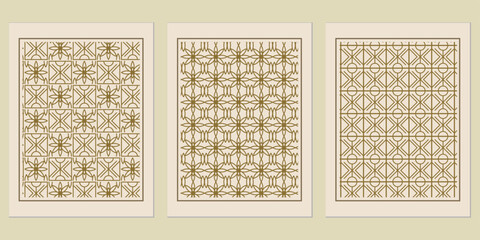 Poster - Elegant Geometric Panel Designs: A Collection of Seamless Line Art for Architectural Detailing and Decorative Applications