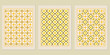 © Gambar - Geometric Harmony: A Trio of Decorative Panels with Interlocking Diamond and Floral Motifs, Evoking Vintage Aesthetic and Timeless Elegance through Symmetrical Precision