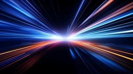 Wall Mural - warp speed effect with horizontal fastmoving lines futuristic business or tech theme