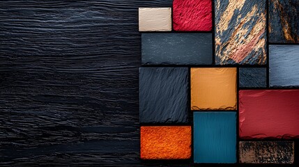 Poster - Abstract Geometric Panel Background with Dark Gradients